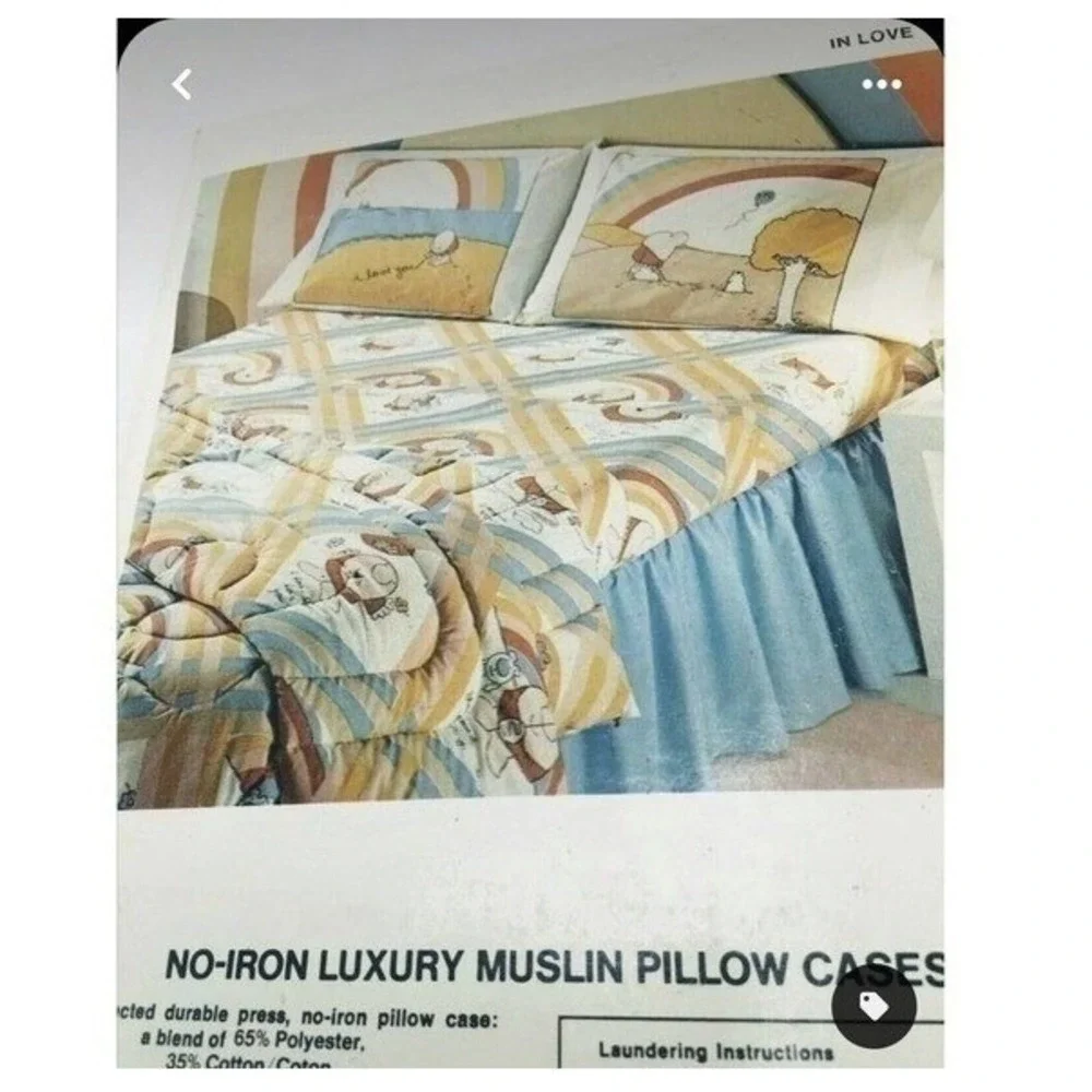 Springmaid‎ Ziggy Full Size Quilted Bedspread Kids Multicolor Vintage Rainbow